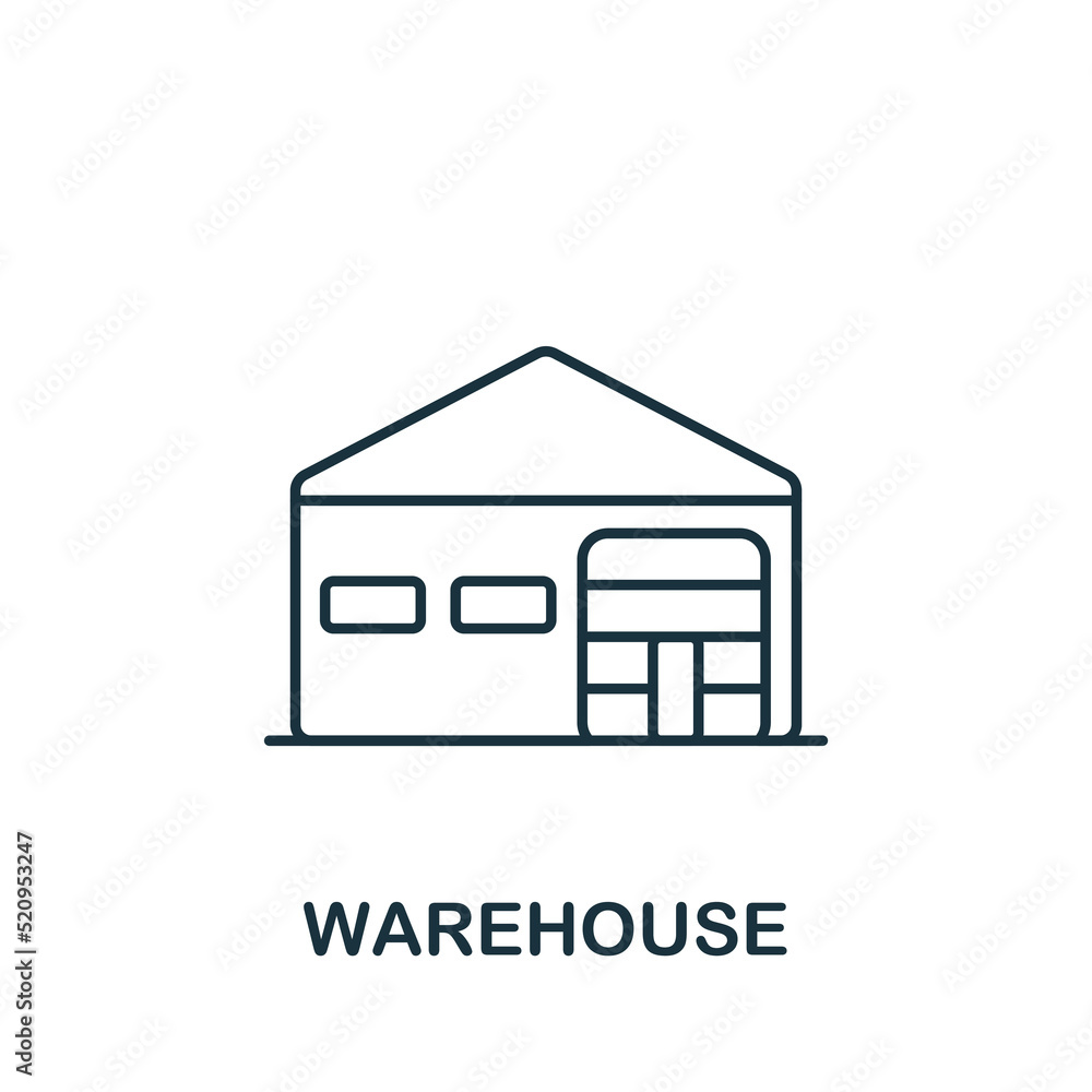 Warehouse icon. Monochrome simple icon for templates, web design and infographics Warehouse icon. Monochrome simple icon for templates, web design and infographics