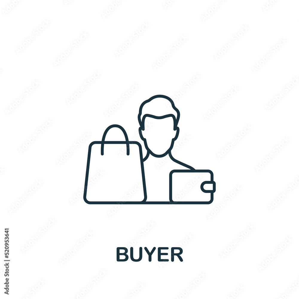 Buyer icon. Monochrome simple Business Management icon for templates, web design and infographics