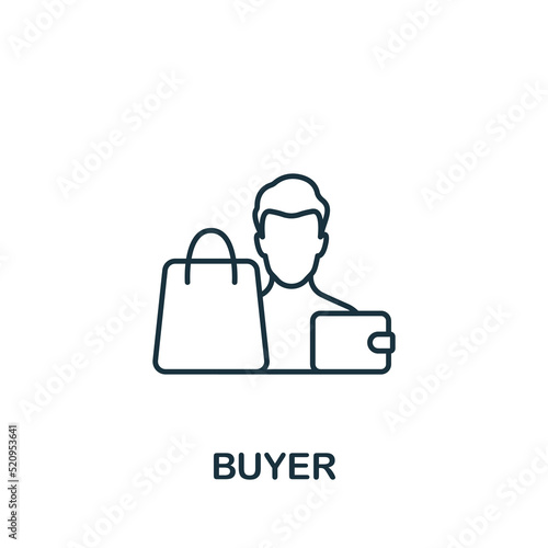 Buyer icon. Monochrome simple Business Management icon for templates, web design and infographics