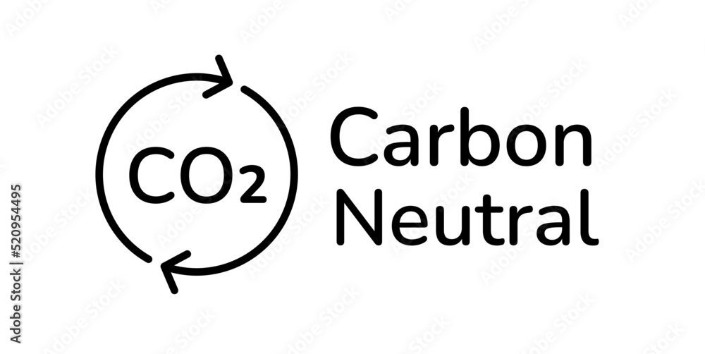 CO2 neutral icon logo design element. CO2 emission reduction, zero