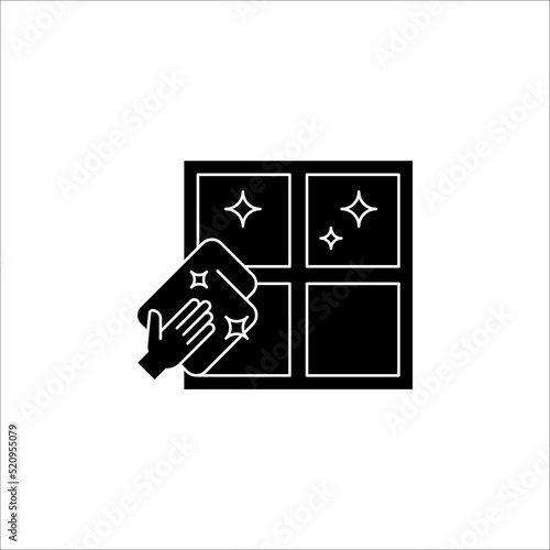 hand wiping with cloth vector icon on white background. eps 10