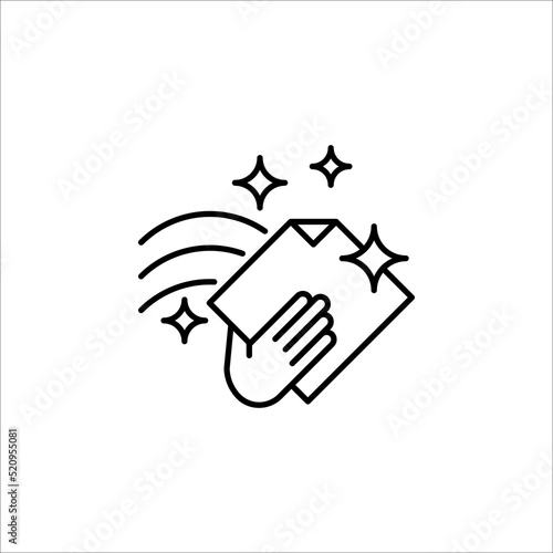 hand wiping with cloth vector icon on white background. eps 10
