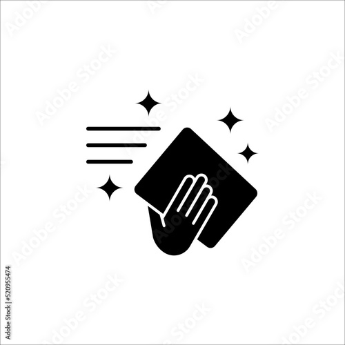 hand wiping with cloth vector icon on white background. eps 10