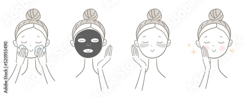 Woman taking care of her face.