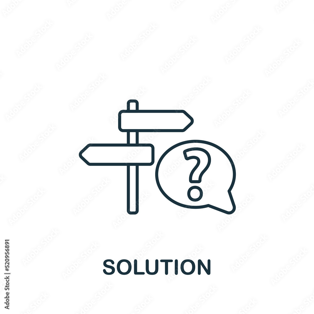 Solution icon. Monochrome simple Business Motivation icon for templates, web design and infographics