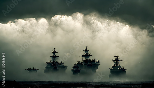 Die amerikanische US Navy Flotte auf hoher See