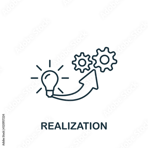Realization icon. Monochrome simple Business Motivation icon for templates  web design and infographics