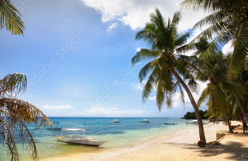 The Beautiful Alona Beach on Panglao Island, Bohol, Philippines photo