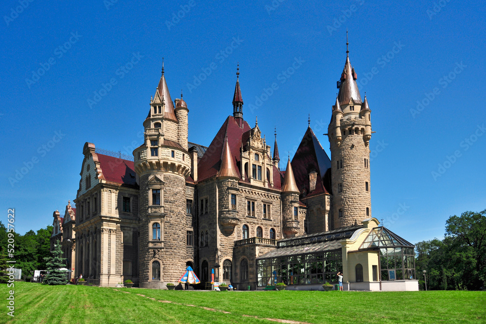 The Moszna Castle. Moszna, Opole Voivodeship, Poland
