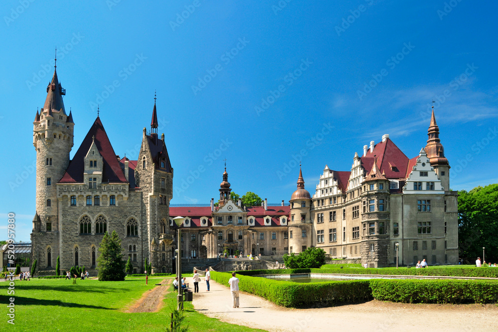 The Moszna Castle. Moszna, Opole Voivodeship, Poland