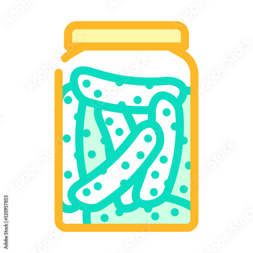pickled cucumber color icon vector. pickled cucumber sign. isolated symbol illustration