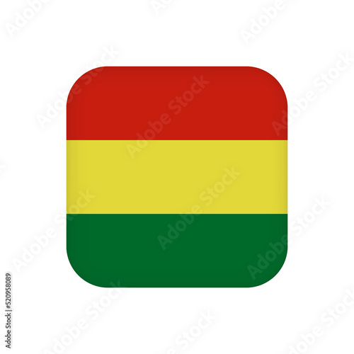 Bolivia flag, official colors. Vector illustration.