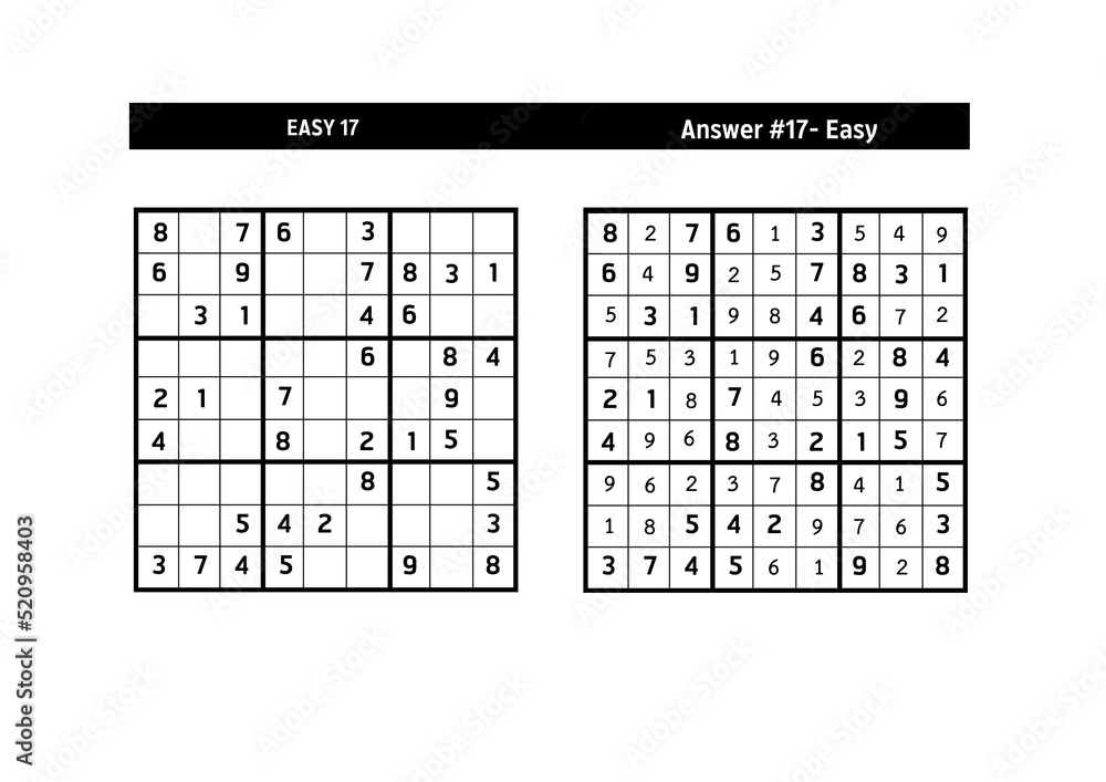 Sudoku puzzle game.Sudoku puzzle with a solution - EASY LEVEL Sudoku puzzle game.Sudoku puzzle with a solution - EASY LEVEL