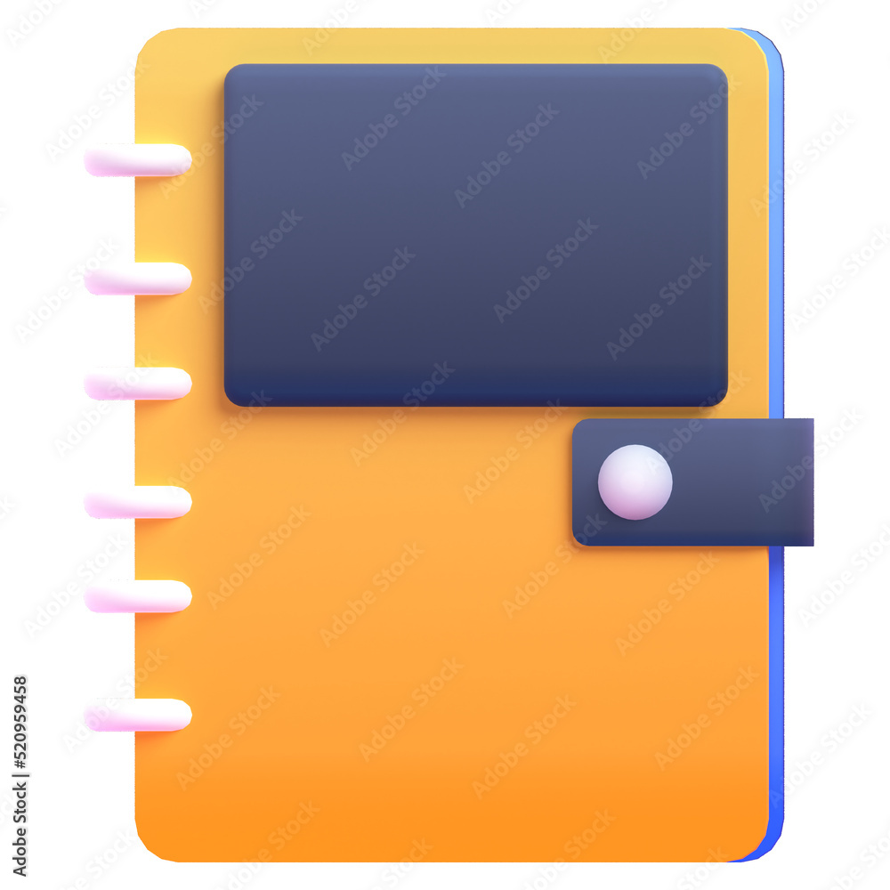 Notebook in 3d render for graphic asset web presentation or other Notebook in 3d render for graphic asset web presentation or other