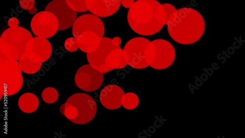 赤色の光のボケ背景素材(黒背景)	