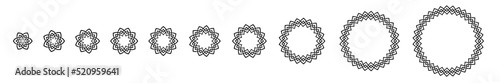 Set of geometric mandala creative pattern frame outline in vector format - Frame tribal ribbon decorative border outline with rope texture for web, photo, banner, etc. Decoration pattern for deco