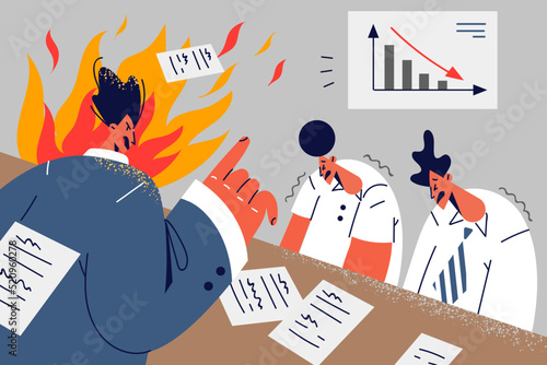 Furious boss scold employees for failure 