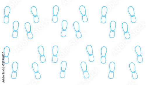 Footprint silhouette pattern glowing blue.