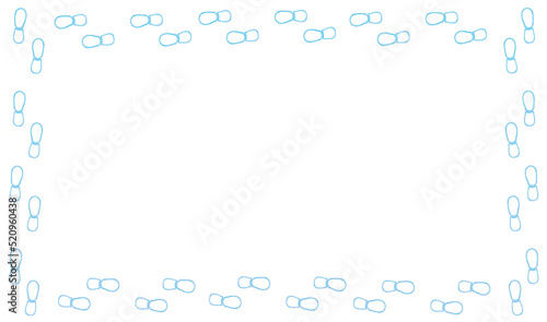 Footprint silhouette frame glowing blue