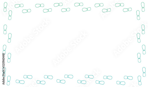 Footprint silhouette frame glowing green