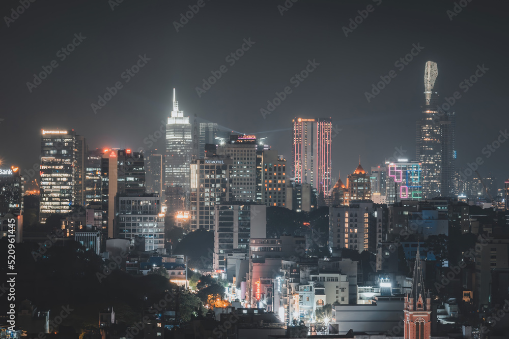 Aerial view of Ho Chi Minh City, commonly known by its previous name, Saigon is the largest and most populous city in Vietnam. Travel and business concept Aerial view of Ho Chi Minh City, commonly known by its previous name, Saigon is the largest and most populous city in Vietnam. Travel and business concept