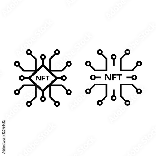 NFT set of icons for web design