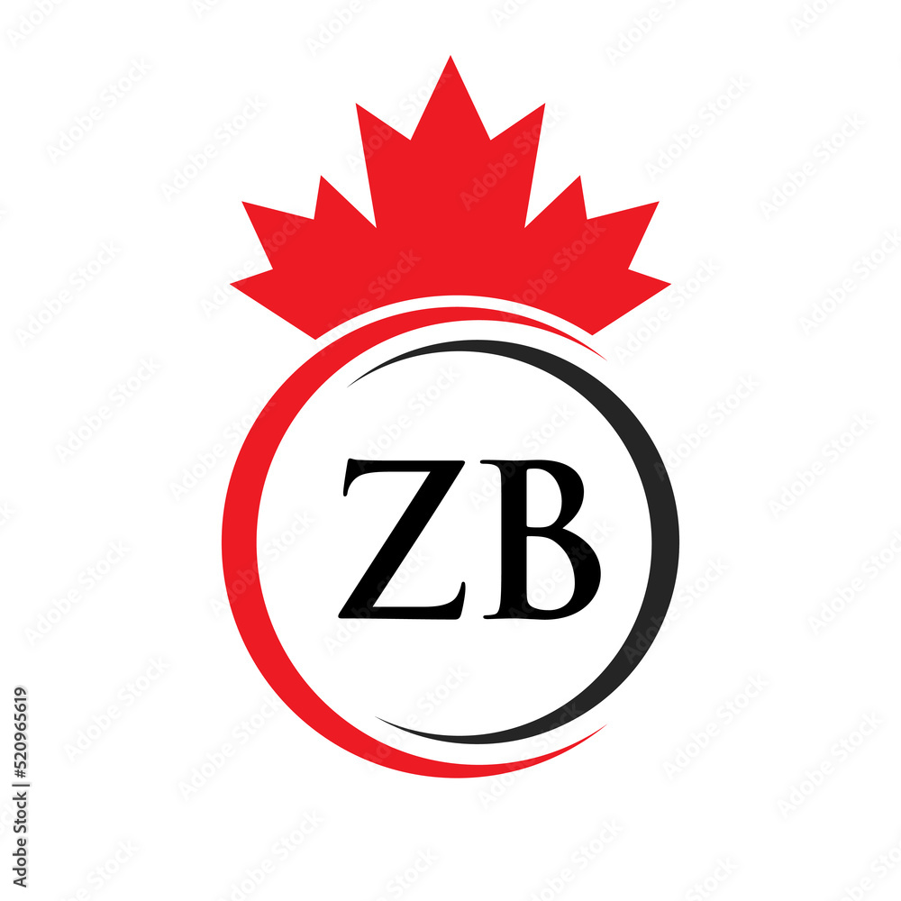 Letter ZB Maple Leaf Logo Template Symbol Canadian Business, Company Logo Concept Vector Template Letter ZB Maple Leaf Logo Template Symbol Canadian Business, Company Logo Concept Vector Template