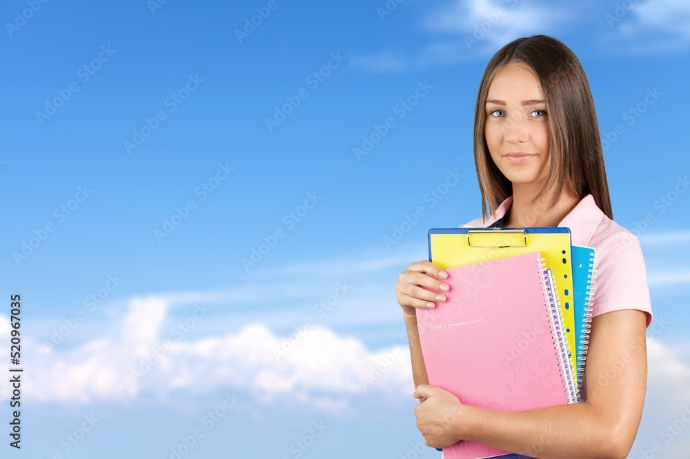 Young smiling happy girl woman teen student posing Young smiling happy girl woman teen student posing