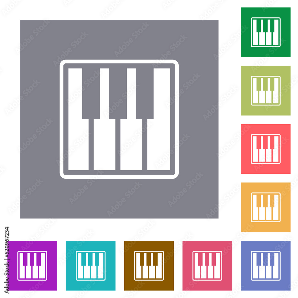 Piano keyboard alternate square flat icons Piano keyboard alternate square flat icons