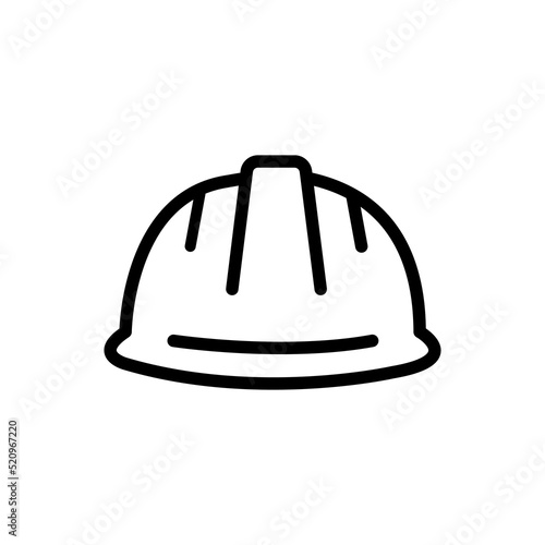 Construction helmet, linear icon. construction worker icon. Thin linear construction worker outline icon isolated on white background.