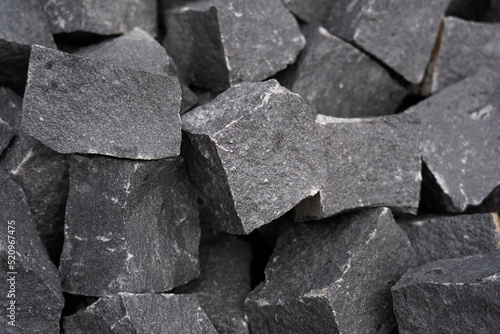 Swedish Black Granite Cubes Background © ffolas