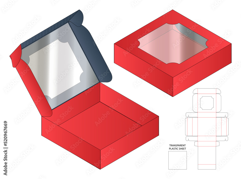 Box packaging die cut template design. 3d mockup Stock Vector Adobe
