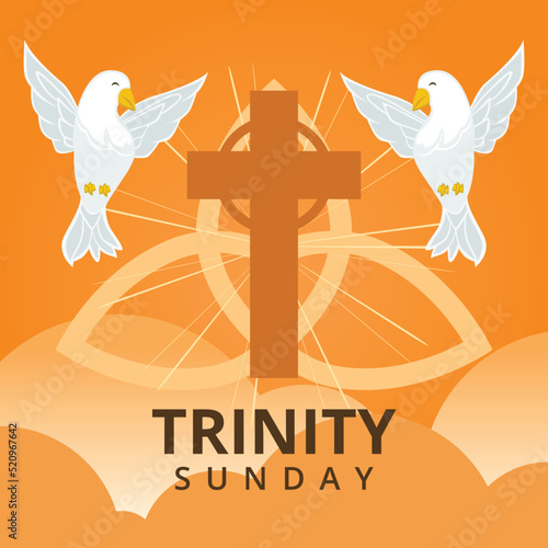 social media post square size illustration for sunday trinity greetings