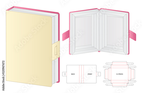Box packaging die cut template design. 3d mock-up