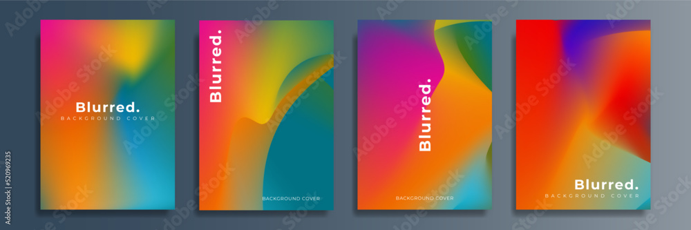 Set of abstract organic curved wave shape on dark colors background for Brochure, Flyer, Poster, leaflet, Annual report, Book cover, Graphic Design Layout template, A4 size