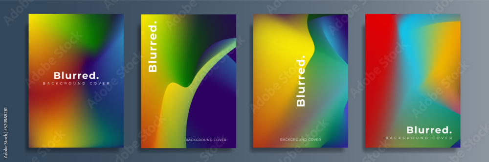 Set of abstract organic curved wave shape on dark colors background for Brochure, Flyer, Poster, leaflet, Annual report, Book cover, Graphic Design Layout template, A4 size