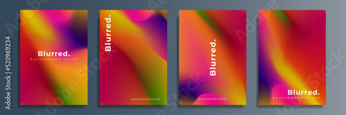 Set of abstract organic curved wave shape on dark colors background for Brochure, Flyer, Poster, leaflet, Annual report, Book cover, Graphic Design Layout template, A4 size