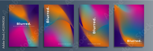 Set of abstract organic curved wave shape on dark colors background for Brochure, Flyer, Poster, leaflet, Annual report, Book cover, Graphic Design Layout template, A4 size