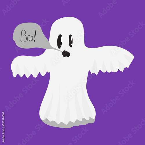 Ghost. Cute Halloween Ghost Vector.children's illustration of a cute ghost cartoon character
