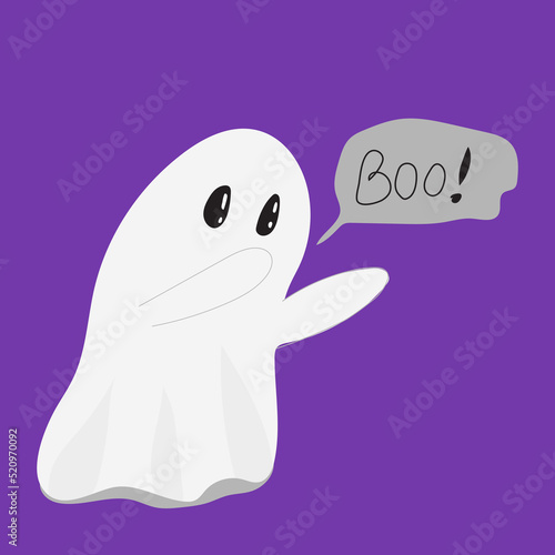 Ghost. Cute Halloween Ghost Vector.children's illustration of a cute ghost cartoon character