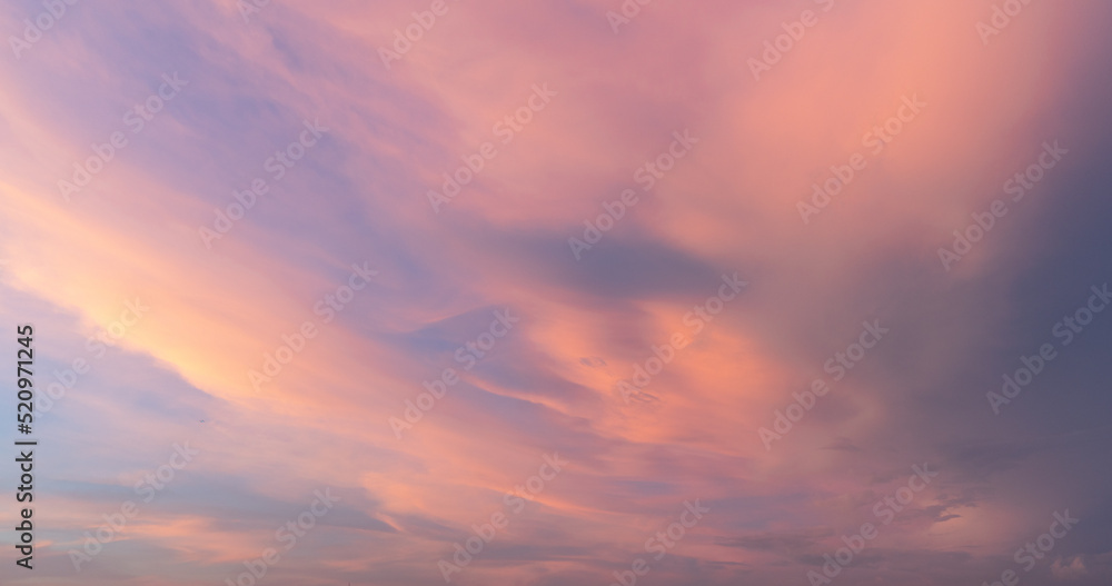Beautiful sunset glow with mixed color in the sky 