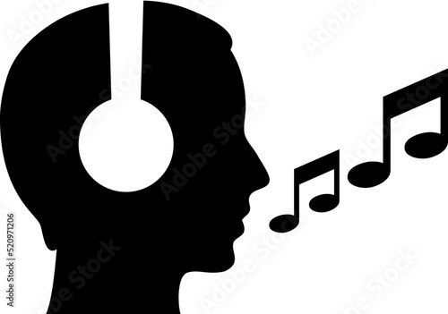 Person listening music vector icon