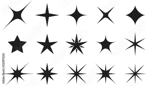 Obraz na płótnie Star shapes collection, glam glittering effect for design w salonie