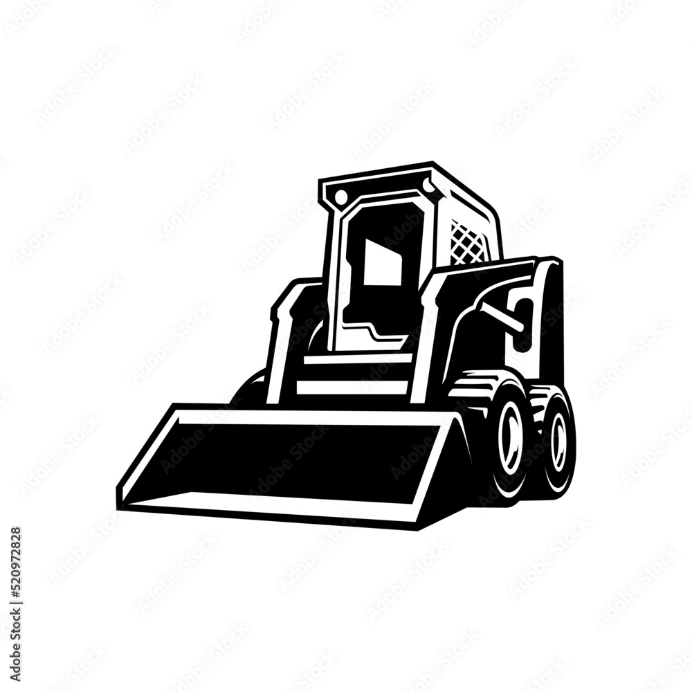 silhouette of skid steer illustration vector silhouette of skid steer illustration vector