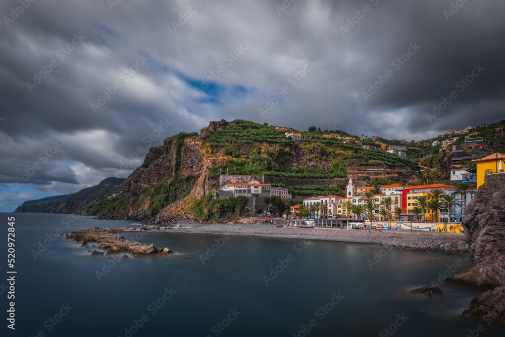 Colorful ancient houses at Ponta do Sol, Madeira, Portugal. October 2021