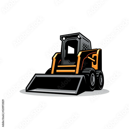 skid steer heavy equipment illustration	