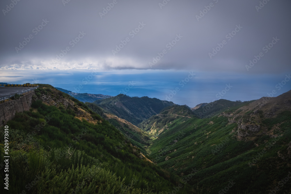 Lombo Do Moleiro village in the valley mountains of the island of Madeira. Portugal. October 2021