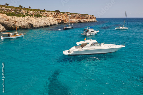 Turquoise waters in Mallorca. Pilota cove. Mediterranean coastline. Balearic islands © h368k742