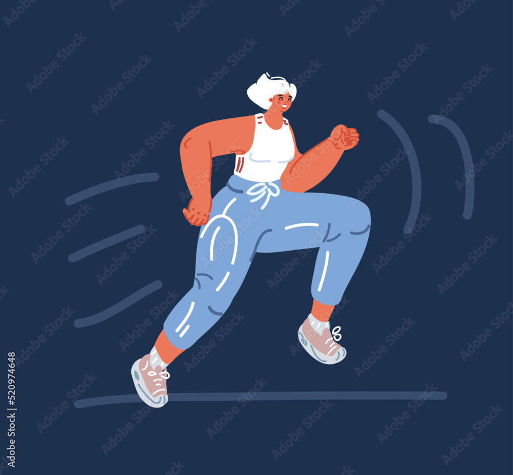 Cartoon vector illustration of woman runner running. Concept nature and sport lifestyle. Cartoon vector illustration of woman runner running. Concept nature and sport lifestyle.