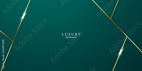 green abstract background design with elegant golden elements vector illustration photo